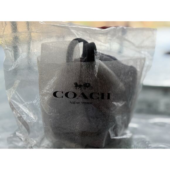 NWT COACH Mini Court Backpack Bag Charm BELL FLOWER PRINT F72955 Steel Blue - Picture 5 of 10